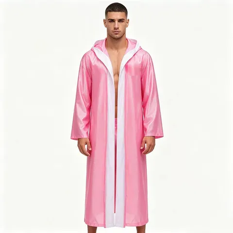 Unisex Satin Boxing Robe Hooded Cloak Long Sleeve Fight Wear Martial Arts Muay Thai Training Uniform Cape