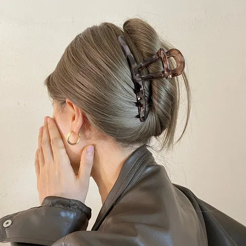 Retro Leopard Print Hair Claw Clip French Style Large Hair Catch Shark Clip Daily Hair Styling Accessories For Women