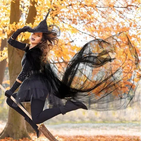 Women Halloween Long Hooded Cloak Mesh Cape Ghost Bride Costume Gothic Vampire Stage Performance Party Cosplay Apparel