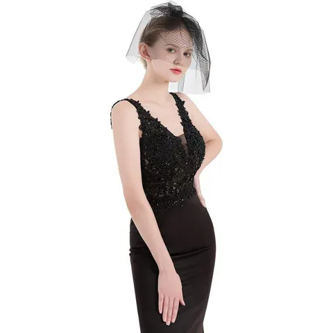 Velo de Novia de Encaje Gótico Accesorio para el Cabello de Malla para Fiesta de Bodas de Halloween para Mujer
