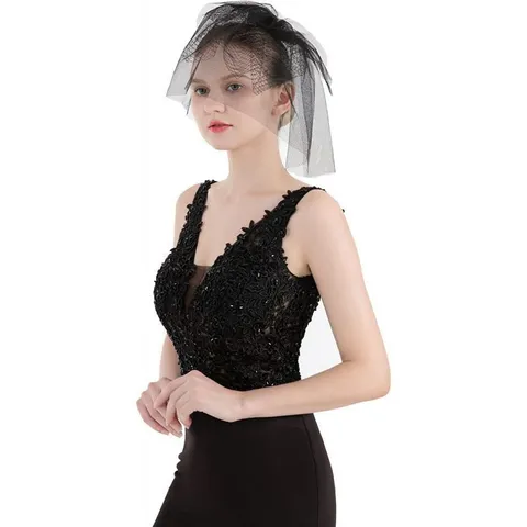 Velo de Novia de Encaje Gótico Accesorio para el Cabello de Malla para Fiesta de Bodas de Halloween para Mujer