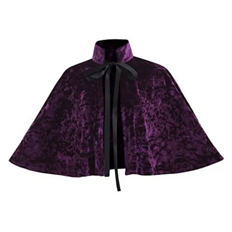 Elegant Velvet Mini Cape Shawl For Women Winter Warm Retro Cloak Solid Color Outerwear Party Evening Dress Accessory