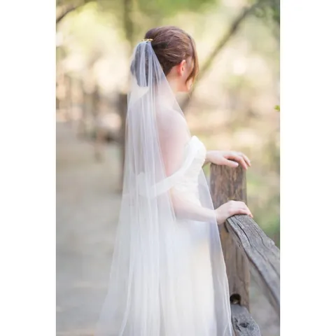 Long Bridal Veil With Comb Cut Edge Wedding Veil For Women Bride Hair Accessories Elegant Long Tulle Veil Wedding Ceremony
