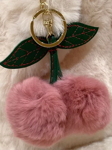 Women Fashion Plush Crossbody Bag Cute Cherry Pendant Fluffy Shoulder Bag Winter Soft Furry Handbag Casual Tote Purse