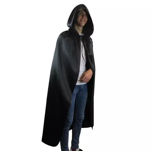 Halloween Hooded Cloak For Women Vampire Witch Cosplay Costume Satin Cape With Lace-up Medieval Gothic Fantasy Party Decoration