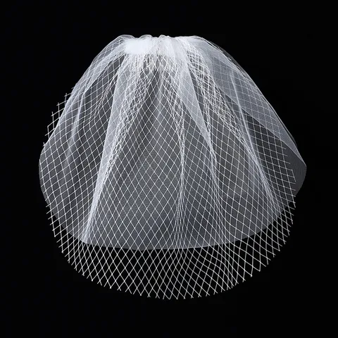 Bridal Tulle Veil Short White Mesh Wedding Headpiece Retro Veil For Bride Photo Shoot Bridal Hair Accessories