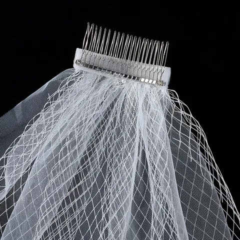 Bridal Tulle Veil Short White Mesh Wedding Headpiece Retro Veil For Bride Photo Shoot Bridal Hair Accessories