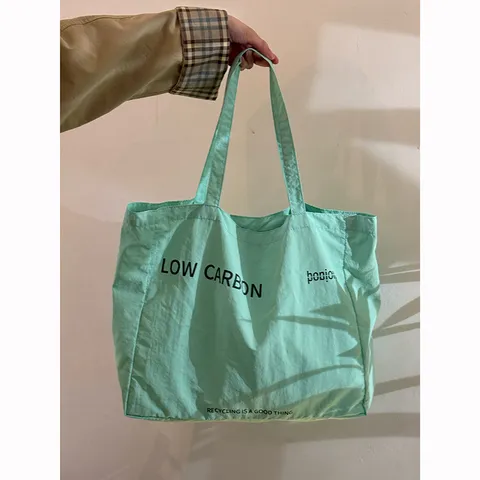 Casual Large Capacity Canvas Tote Bag For Women Relaxed Style Letter Printed Shoulder Bag Daily Commuting Handbag
