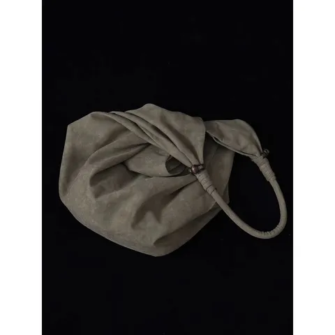 New Chinese Style Vagabond Shoulder Bag Women Textured Distressed Canvas Underarm Tote Bag Large Capacity Handbag