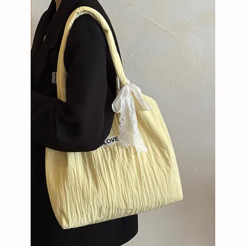 Large Capacity Lazy Canvas Tote Bag Women Korean Student Commute Bag Simple All Match Shoulder Handbag