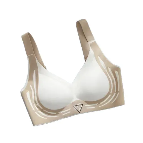 Sujetador Deportivo Sin Costuras para Mujer Push Up Talla Grande Bralette Sin Aros Diseño de Triángulo Invertido Nailon Transpirable