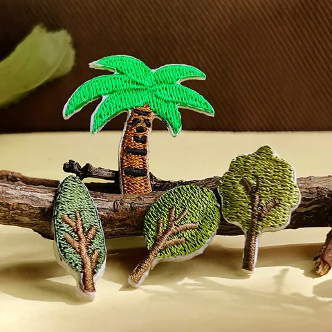 DIY Seaside Embroidery Cloth Sticker Beach Coconut Tree Lighthouse Badge Decorative Patch For Clothing