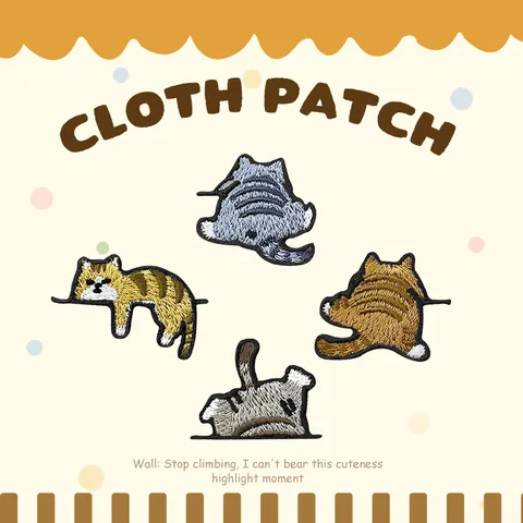 Écussons Brodés Animaux Cartoon DIY Chat Mignon Panda Lapin Appliques Thermocollantes Pour Vêtements Réparation Accessoires