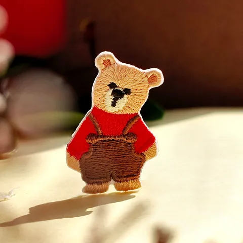 Cute Cartoon Bear Animal Embroidered Cloth Patch DIY Iron On Applique Clothing Repair Decorative Badge Sewing Accessory