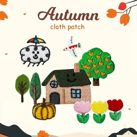 DIY Toppe Ricamate Cartoni Animati Tema Autunno Applica Decorativa Da Stirare E Cucire Per Abbigliamento Borse Cappelli
