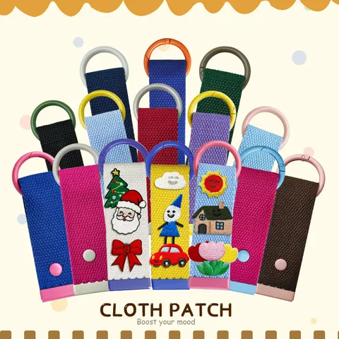 Portachiavi in Nastro Intrecciato Creativo DIY Ciondolo Tessuto Colorato per Valigia Borsa Zaino Ornamento Sospeso