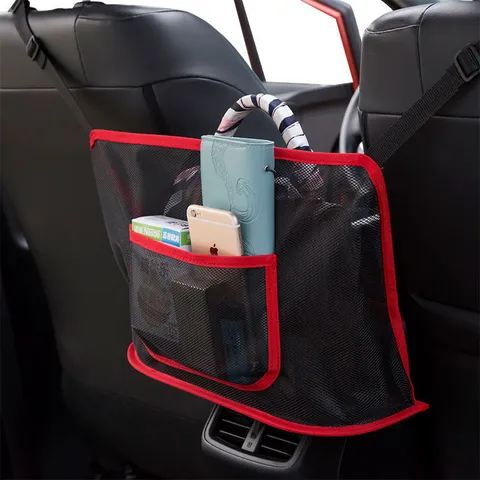 Car Seat Organizer Between Seats Multi-Function Storage Net Bag Universal Car Mesh Pocket Handbag Holder Storage Pouch