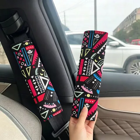 Bohemien Geometrische Print Auto Gordelkussen Zachte Katoen Auto Veiligheid Gordelhoes Beschermer Auto Interieur Accessoires