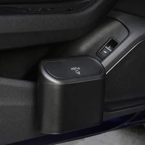 Car Trash Can Auto Door Plastic ABS Press Flip Storage Box Portable Mini Garbage Bin Automotive Interior Accessories