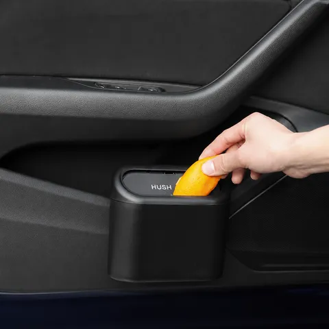 Car Trash Can Auto Door Plastic ABS Press Flip Storage Box Portable Mini Garbage Bin Automotive Interior Accessories