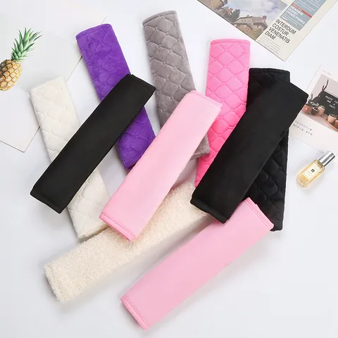 Car Seat Belt Shoulder Pads Soft Plush Comfort Protective Cover Universal Interior Accessories