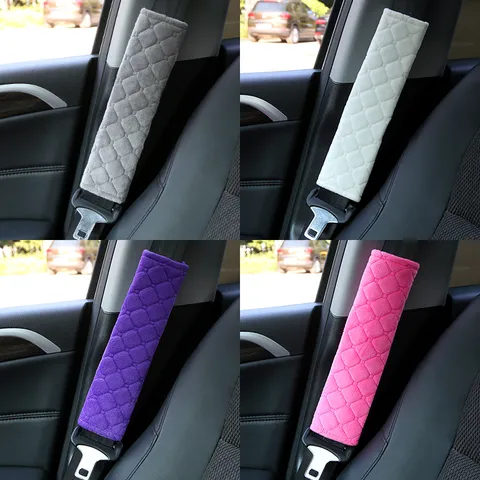 Car Seat Belt Shoulder Pads Soft Plush Comfort Protective Cover Universal Interior Accessories