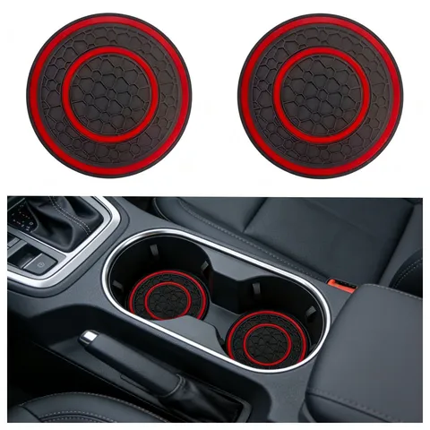 Car Cup Coaster Anti-Slip Mat Universal Automotive Interior Accessories Honeycomb Pattern PVC Round Coaster For Vehicles