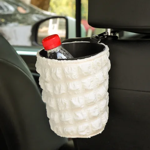 Car Trash Can Waterproof Hanging Auto Garbage Storage Bucket Multifunctional Interior Organizer For Vehicle Seat Back