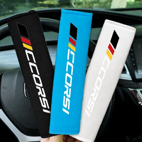 Car Seat Belt Shoulder Cover Velour Soft Comfort Safety Belt Protector Pad With Sport Design For Auto Interior Accessories