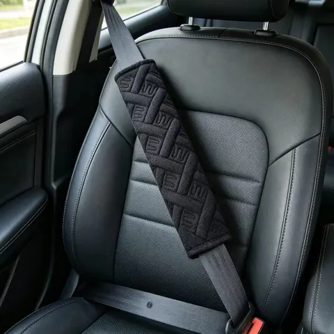 Car Seat Belt Shoulder Pads Plush Embroidered Soft Comfort Auto Seatbelt Protector Cover Universal Interior Accessories