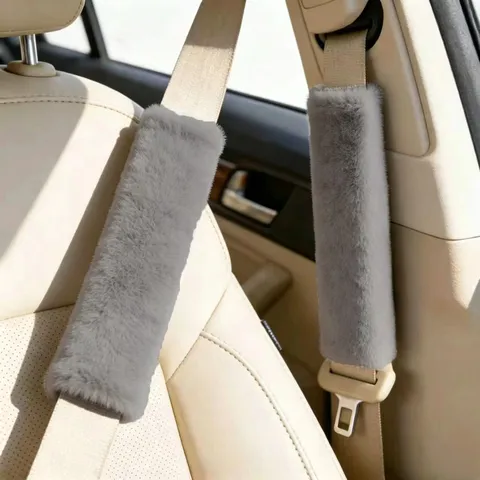 Car Seat Belt Shoulder Pad Faux Fur Soft Plush Universal Auto Seatbelt Cover Protector Comfort Driving Accessories