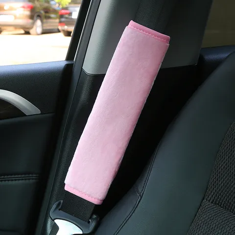 Car Seat Belt Shoulder Pads Soft Plush Ice Silk Universal Auto Seatbelt Cover Protector Comfortable Driving Accessories
