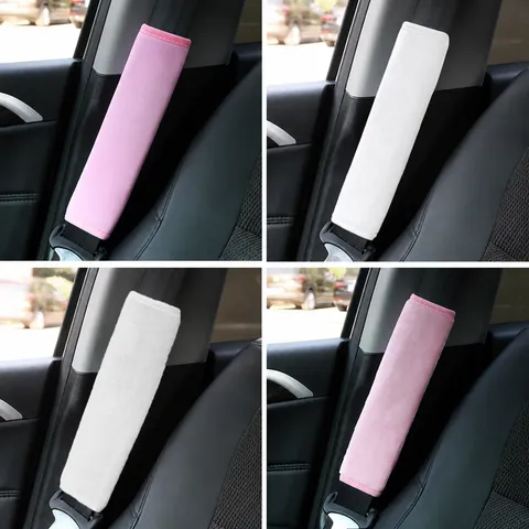 Car Seat Belt Shoulder Pads Soft Plush Ice Silk Universal Auto Seatbelt Cover Protector Comfortable Driving Accessories