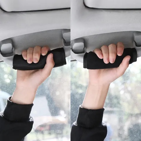 Car Interior Pull Handle Cover And Gear Shift Cover Universal Plush Ice Silk Protective Accessories
