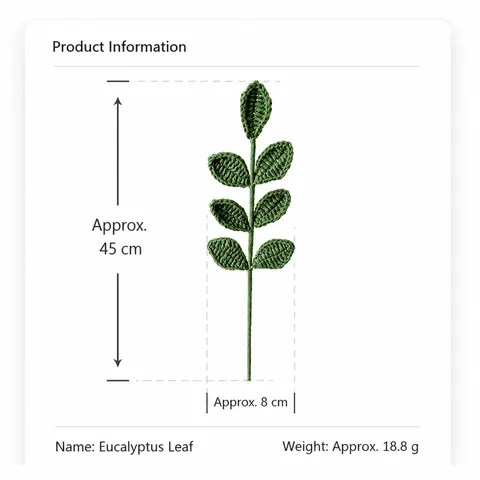 Handmade Knitted Olive Leaf Artificial Plant Wool Green Leaves Fake Flower For Living Room Home Decor Floral Arrangement