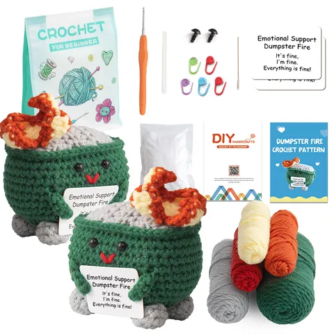 Kit Crochet Fait Main Pour Débutants Poupée Extincteur Soutien Émotionnel Ensemble Artisanat Tricot DIY Avec Fil Acrylique