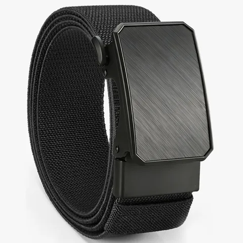 Men's Casual Woven Elastic Stretch Belt Outdoor Tactical Waistband With Automatic Buckle