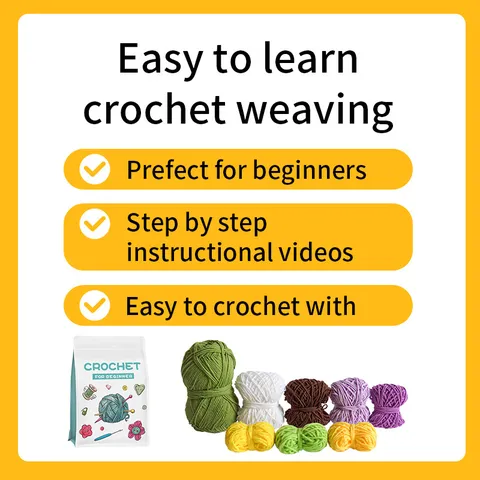 Handmade Crochet Flower Potted Plant DIY Craft Kit With Acrylic Yarn And English Tutorial For Beginners Home Decor