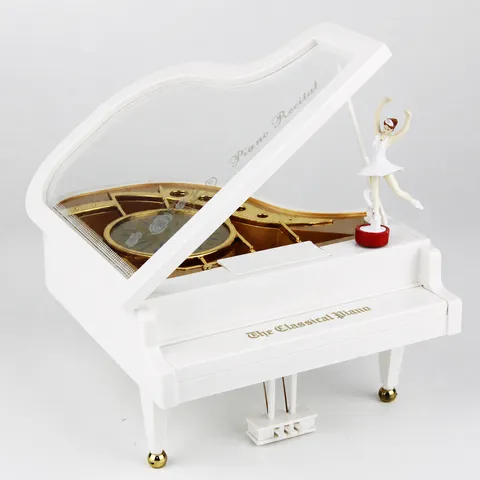 Klassiko Mousiko Kouti Pianou Me Peristrefomeno Koritsi Mpalerina Michaniko Elatirio Plastiko ABS Kosmothiki Diakosmisi Spitiou