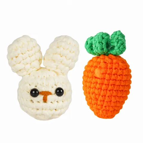 Häkelset Für Anfänger Kaninchen Und Karotte DIY Häkelset Mit Schritt-Für-Schritt Anleitung Garn Häkelnadel Bastelset