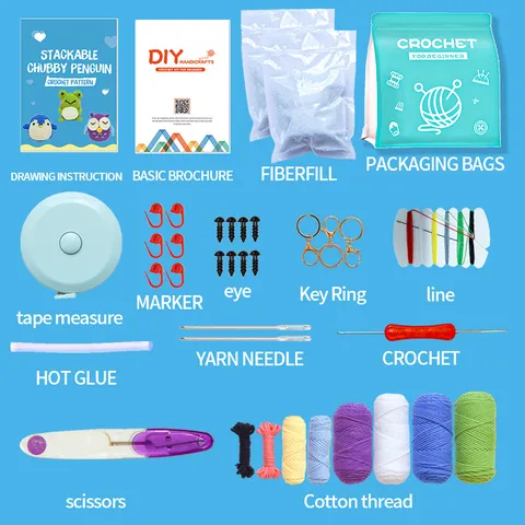 Kit per Uncinetto per Principianti con Filato Uncinetti Accessori Istruzioni Passo Passo Bambola Animale Kit di Artigianato per Tessitura