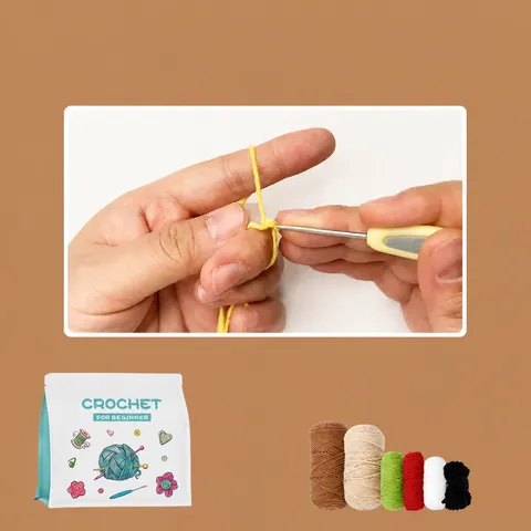 Cute Capybara Crochet Kit For Beginners Handmade Animal Doll Knitting Wool Yarn Crochet Hook DIY Craft Set