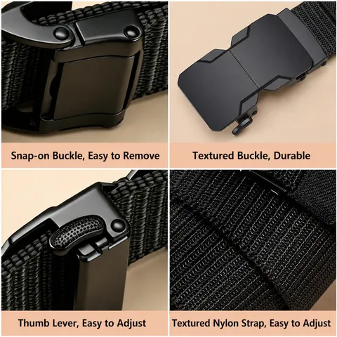Men's Tactical Belt Outdoor Nylon Woven Elastic Belt With Alloy Quick Release Buckle Casual Jeans Belt