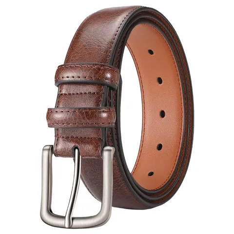 Men's Genuine Leather Belt Casual Business Pin Buckle Cowhide Pants Belt Retro Fashion Metal Buckle Male Waistband
