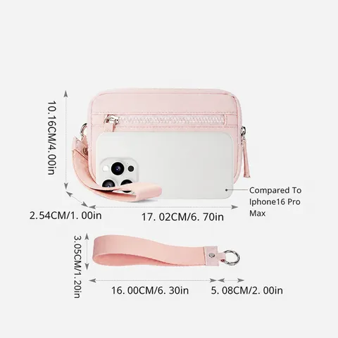 Damen Gesteppte Nylon Handgelenktasche Münzbeutel Tragbare Mehrfachtaschen Mini Geldbörse Lässige Tägliche Aufbewahrung Handtasche