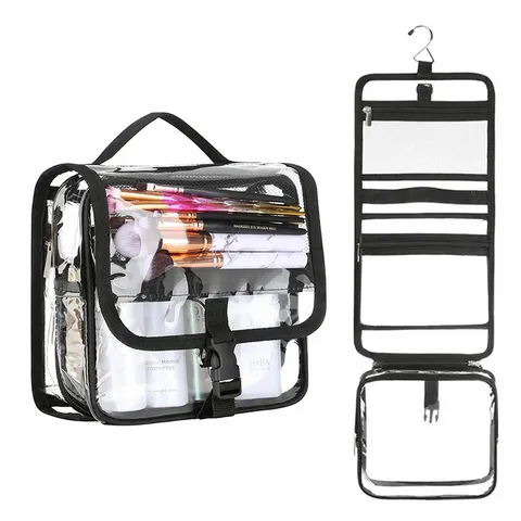Large Capacity Waterproof Clear PVC Cosmetic Bag Travel Portable Toiletry Organizer Transparent Makeup Bag For Women Men