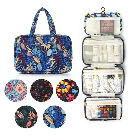 Beauty Case Sospeso Portatile Impermeabile in Poliestere Organizzatore di Cosmetici Separazione Umido e Secco Viaggio