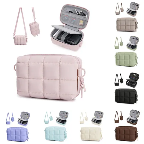 Waterproof Quilted Camera Bag Crossbody Photography Bag For Outdoor Travel Portable Camera Storage Bag
