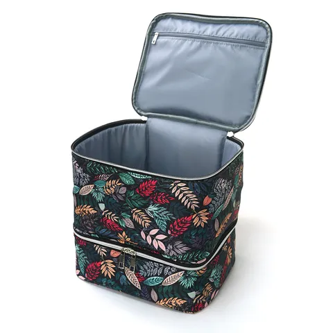 Doppellagige Kosmetiktasche mit Großem Fassungsvermögen Tragbare Reise Nagellack Aufbewahrungstasche Multifunktionaler Make-up Organizer