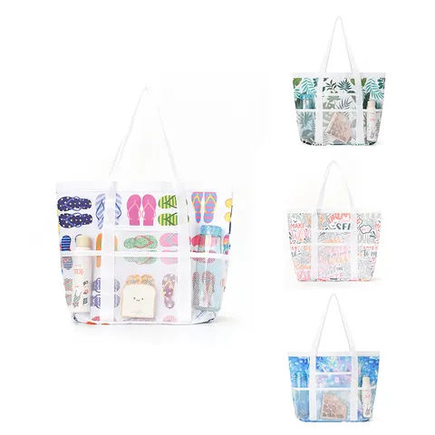 Große Kapazität Mesh Strandtasche Mehrfachtasche Reise Aufbewahrung Tasche Handtasche Für Damen